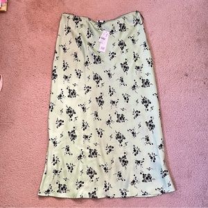 Topshop Mint Green Floral Maxi Skirt